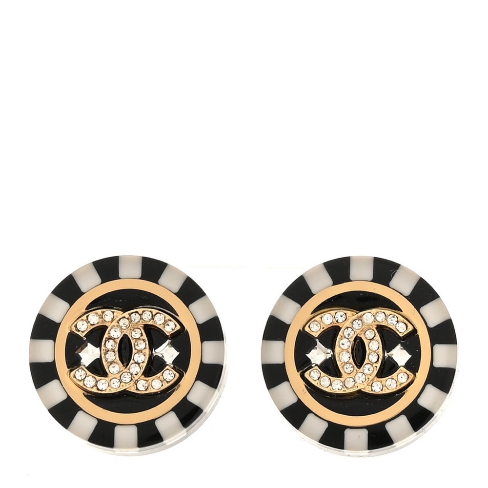 CHANEL Poker Chip Earrings 🖤🤍